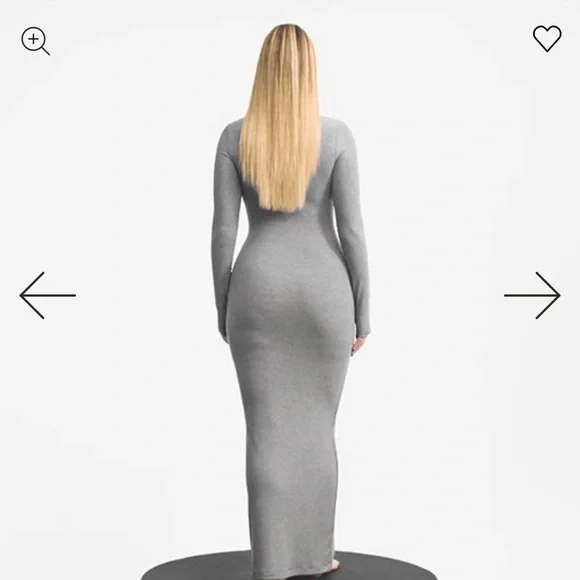 SKIMS Gray Long Sleeve Maxi Dress - Picture 3 of 9